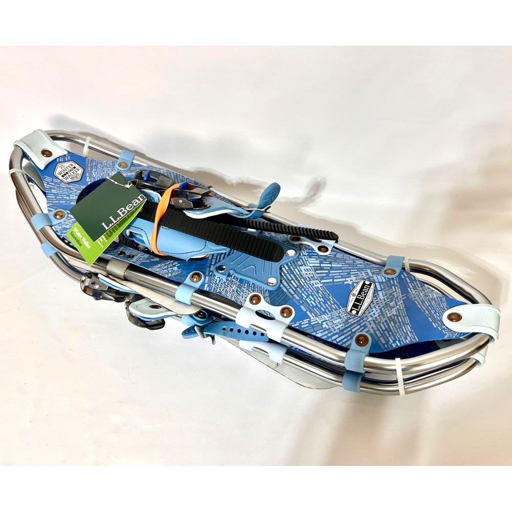L.L.Bean Winter Walker 8x27 Snowshoes Blue Ratchet Bindings Toe/Heel Crampons